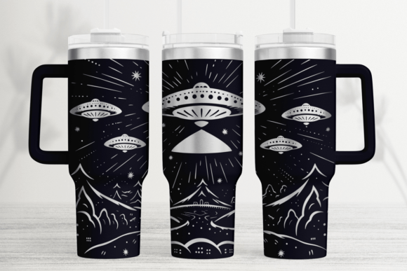 Alien UFO Tumbler Wrap SVG