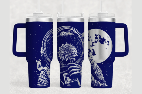 Astronaut 40oz Laser Tumbler Wrap Svg