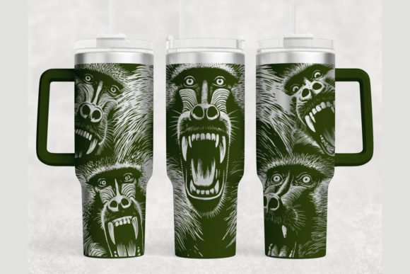 Baboons 40oz Laser Tumbler Wrap SVG