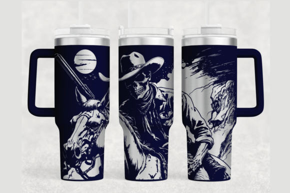 Cowboy Skull Tumbler Wrap SVG