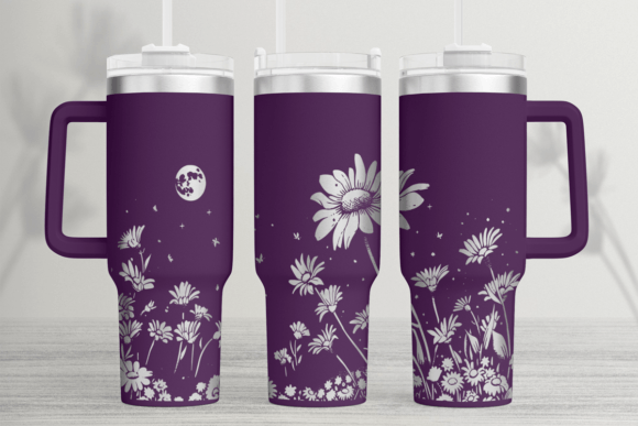 Daisy Field 40oz Laser Tumbler Wrap SVG