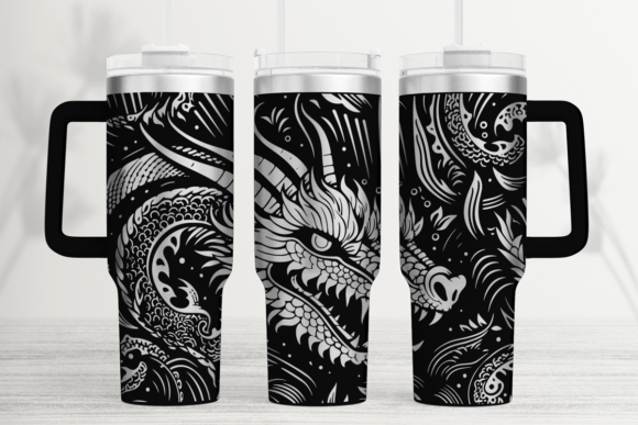 Dragon Tattoo Laser Tumbler Wrap SVG