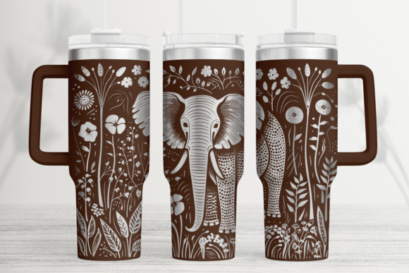 Elephant 40oz Laser Tumbler Wrap SVG