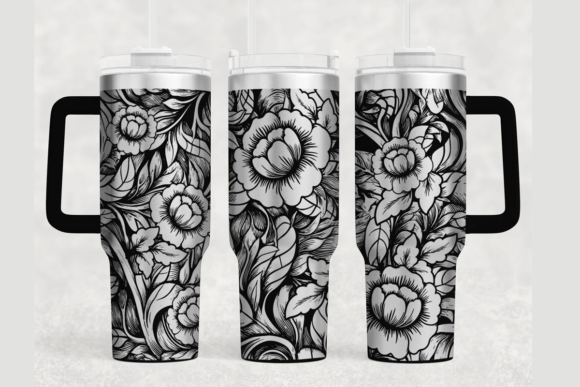 Flower 40oz Laser Tumbler Wrap SVG