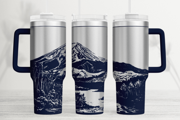 Fuji Japan 40oz Laser Tumbler Wrap SVG