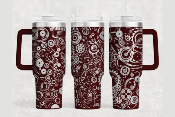 Gears 40oz Laser Tumbler Wrap SVG
