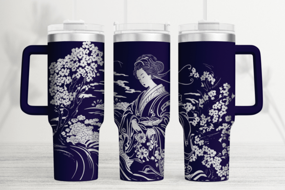 Geisha 40oz Laser Tumbler Wrap SVG