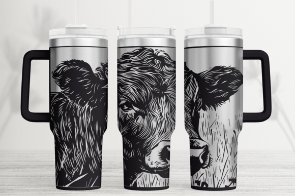 Highland Cow Tumbler Wrap SVG