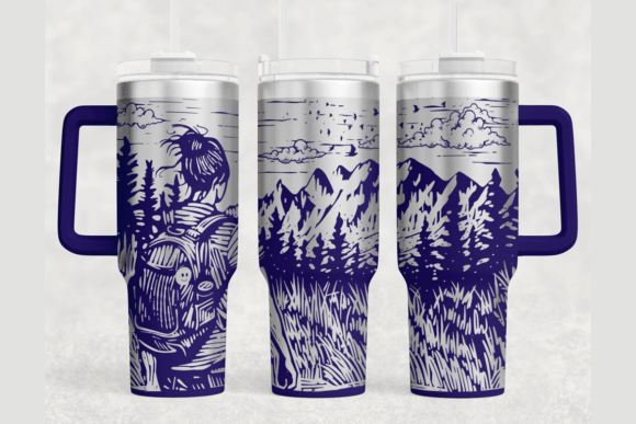Hiking 40oz Laser Tumbler Wrap SVG