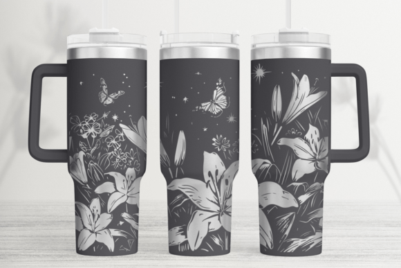 Lilly Flowers 40oz Laser Tumbler Wrap