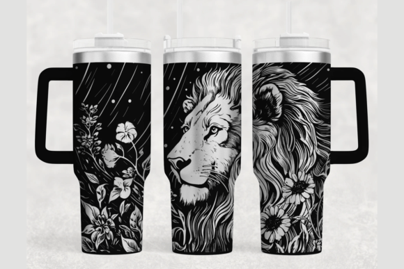 Lion 40oz Laser Tumbler Wrap SVG