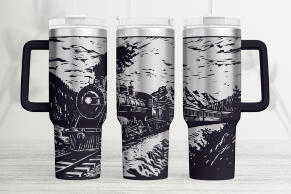 Locomotive 40oz Laser Tumbler Wrap SVG