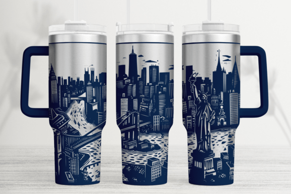 New York City 40oz Laser Tumbler Wrap SVG