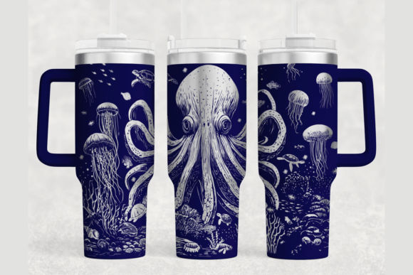 Octopus 40oz Laser Tumbler Wrap SVG