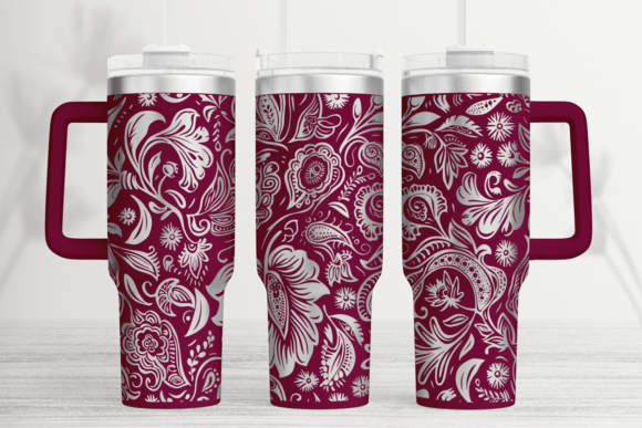 Paisley Flower Laser Tumbler Wrap SVG