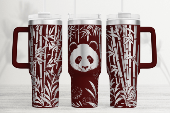 Panda 40oz Laser Tumbler Wrap SVG