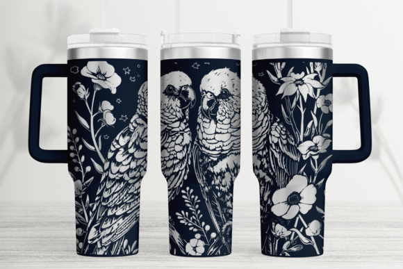 Parrot Bird 40oz Laser Tumbler Wrap SVG