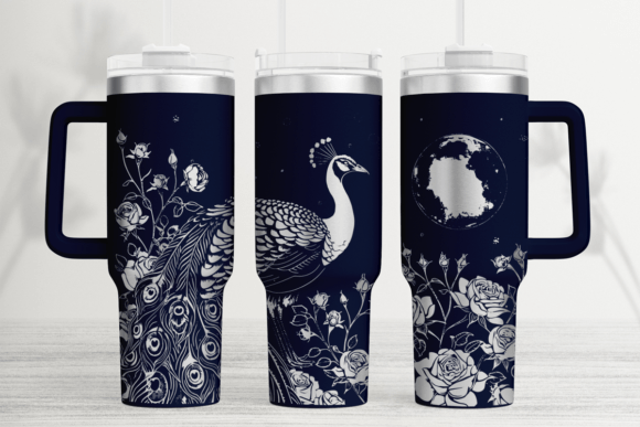 Peacock 40oz Laser Tumbler Wrap SVG