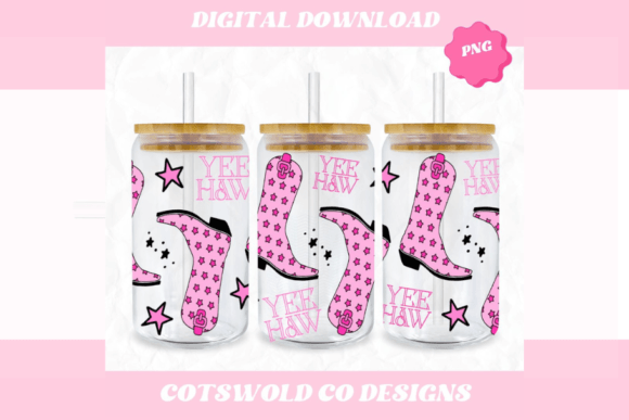 Pink Cowgirl Boots Cup Wrap