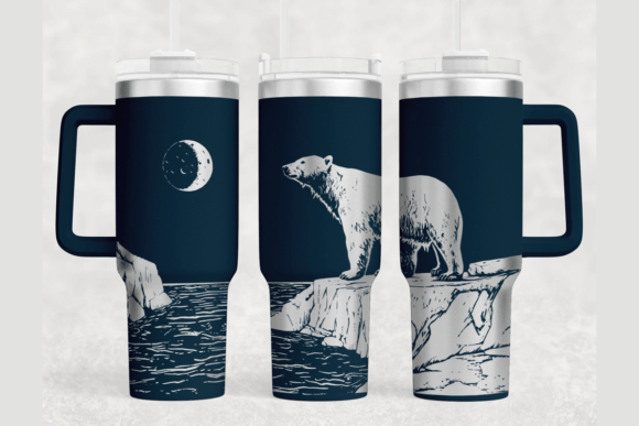 Polar Bear 40oz Laser Tumbler Wrap SVG