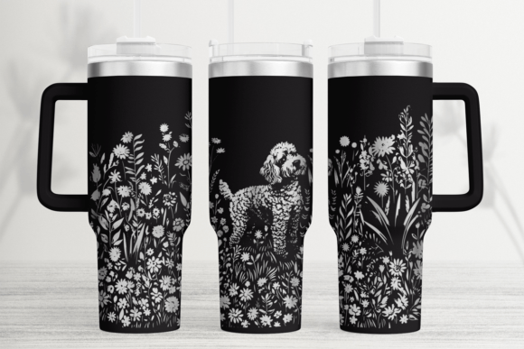 Poodle Dog 40oz Laser Tumbler Wrap SVG