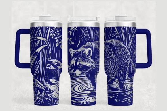Raccoon 40oz Laser Tumbler Wrap SVG