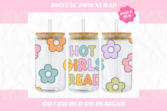 Reading Retro 16oz Cup Wrap PNG SVG