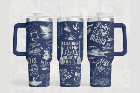 River Quote 40oz Laser Tumbler Wrap SVG