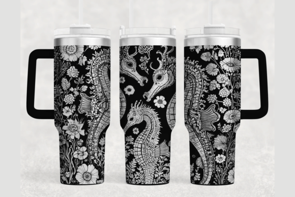 Seahorse 40oz Laser Tumbler Wrap SVG