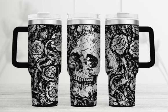 Skull Rose Tumbler Wrap