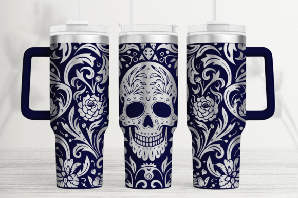 Skull Tattoo Tumbler Wrap SVG