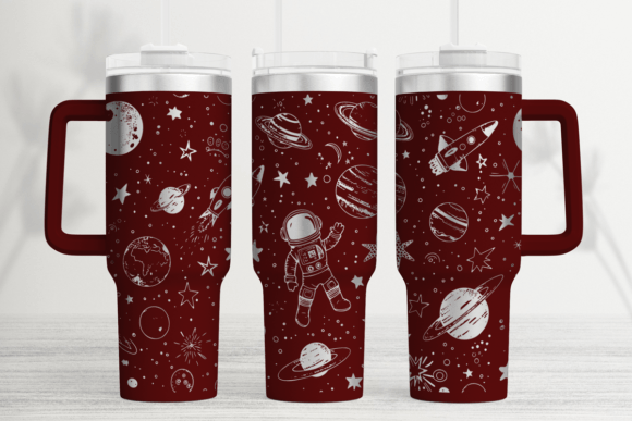 Space Art 40oz Laser Tumbler Wrap SVG