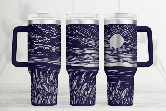 Sunset Wheat 40oz Laser Tumbler Wrap SVG