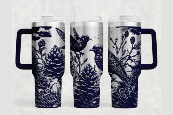 Swallow Bird Tumbler Wrap SVG