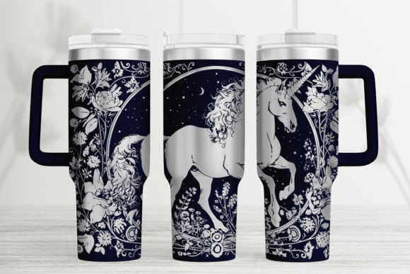 Unicorn 40oz Laser Tumbler Wrap SVG