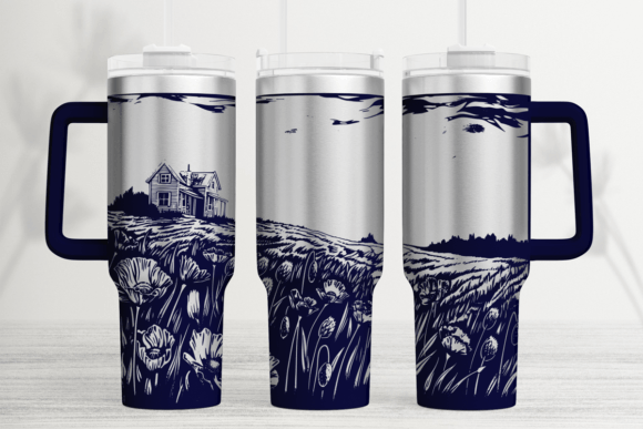 USA House 40oz Laser Tumbler Wrap SVG