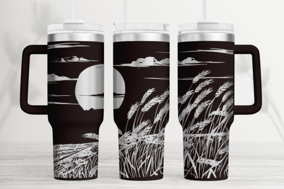 Wheat Field Tumbler Wrap SVG